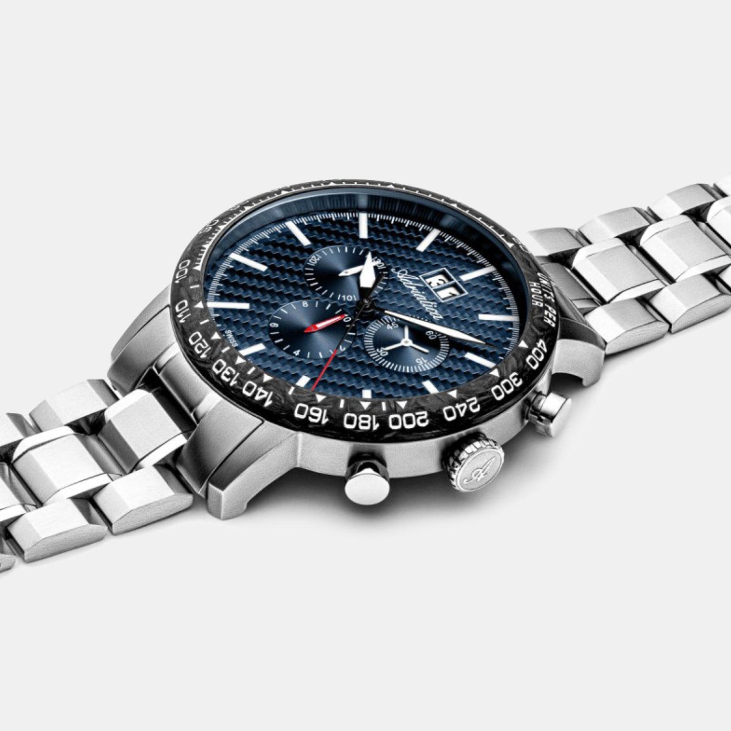 Men Chronograph Blue Dial Analog Stainless Steel Watch A8383.4115CH