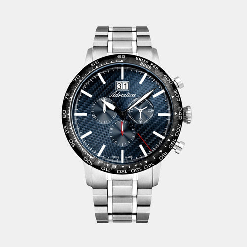 Men Chronograph Blue Dial Analog Stainless Steel Watch A8383.4115CH