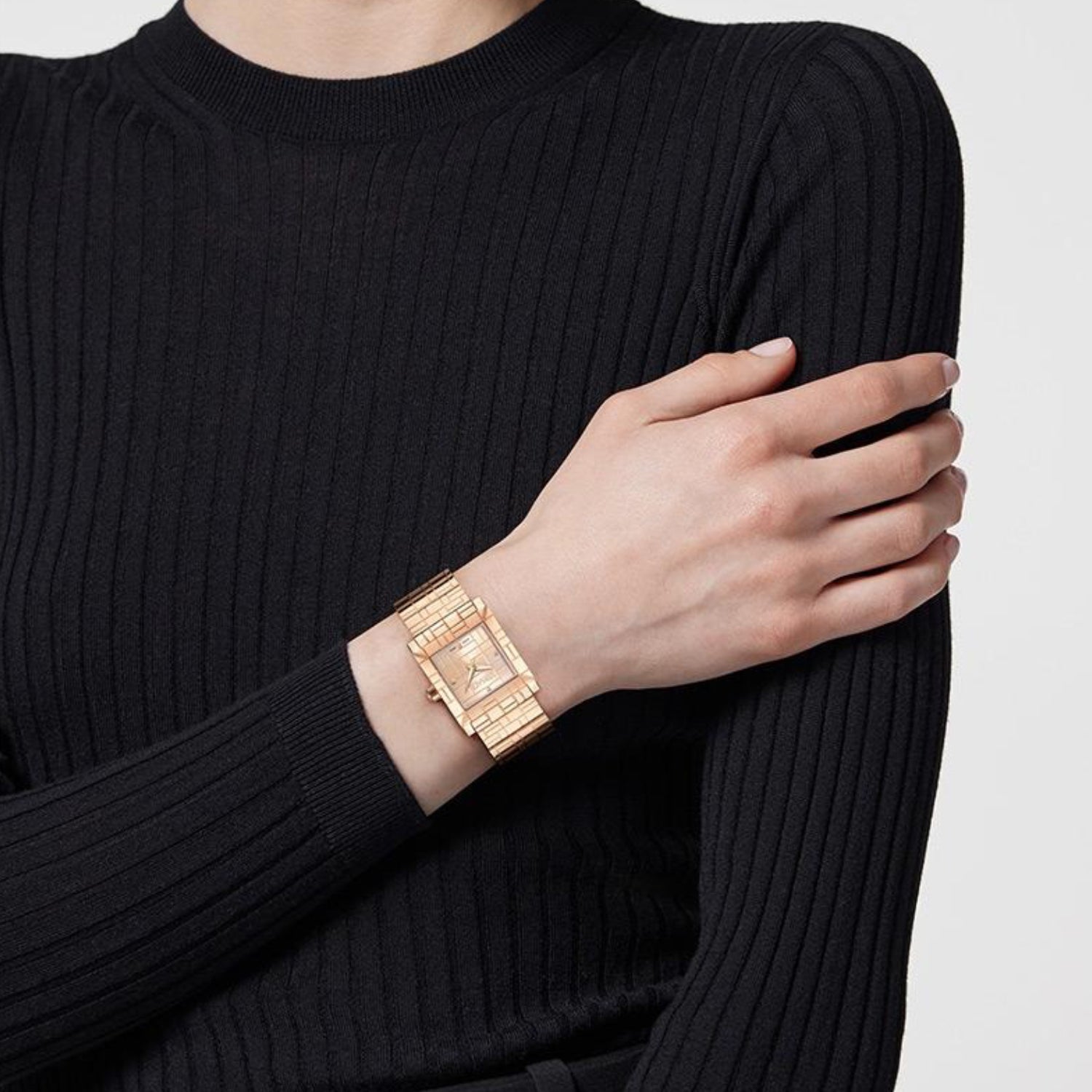 Mosaic Women Quartz Rose Gold Dial Analog Stainless Steel Watch VE9B00224